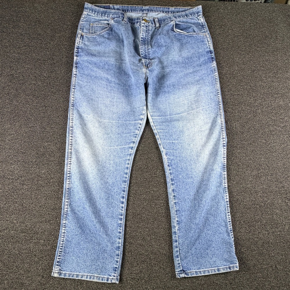 Wrangler Jeans Mens 42x30 (Fits 38x28) Five Star Premium Denim Light Blue
